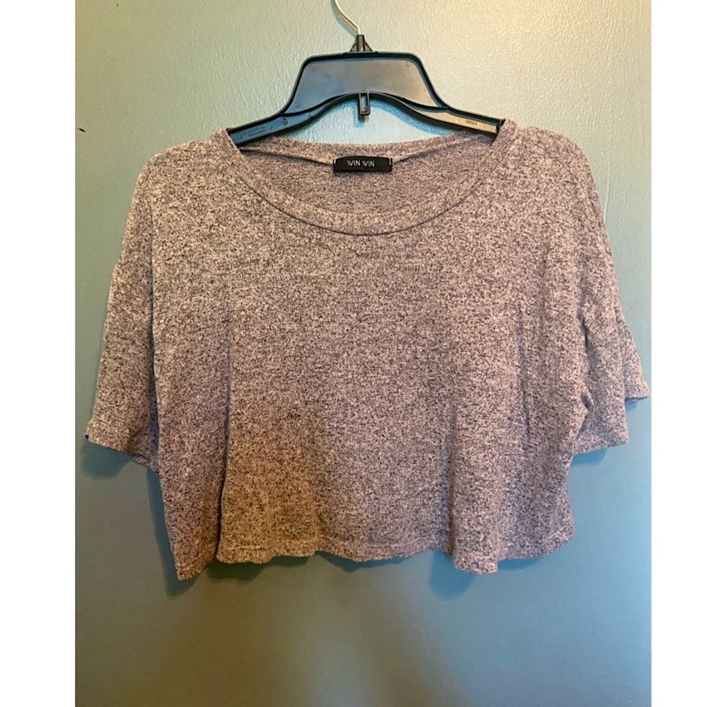 Cotton pink and black crop top
